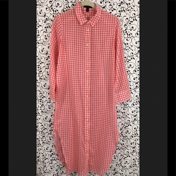 J. Crew Tops - J Crew Pink/White Gingham Tunic